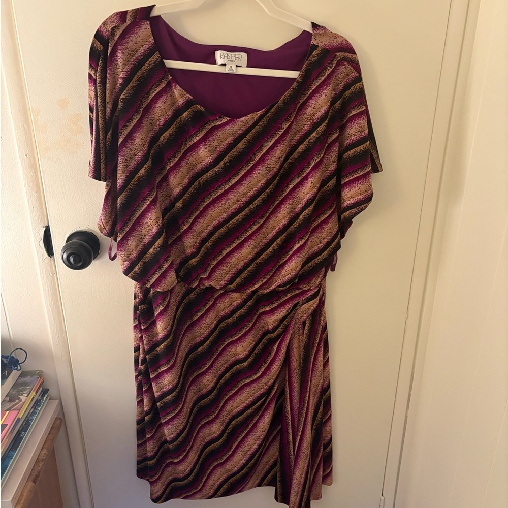 Kasper Purple stripe Dress size 16